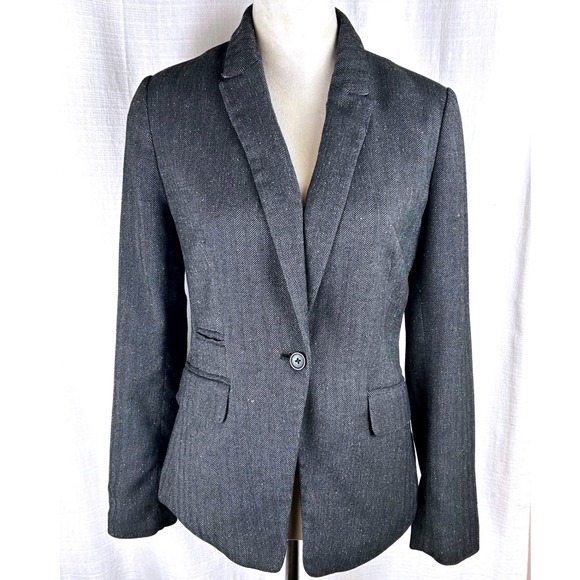 Banana Republic Jackets & Blazers - Banana Republic City Blazer Grey Herringbone Textured Women's Size 6